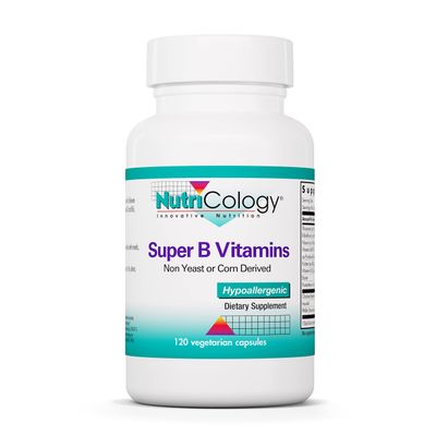 Nutricology Super Vitamin B Complex - Vitamin B for Men &amp; Women, Vitamin B Supplement, Vitamin B12, Vitamin B6, Vegetarian Capsules, Corn-Free, Yeast-Free - 120 Count