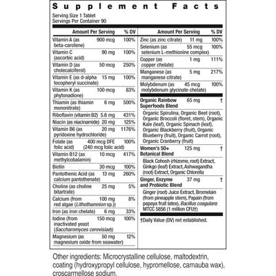Rainbow Light Multivitamin for Women 50+, Vitamin C, D & Zinc, Probiotics, Women's One 50+ Multivitamin Provides High-Potency Immune Support, Non-GMO, Vegetarian, 90 Tablets
