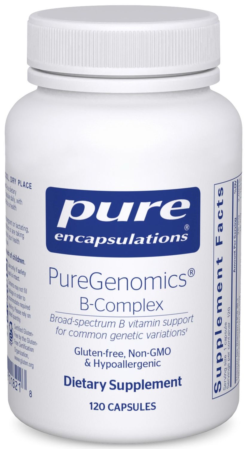 Pure Encapsulations PureGenomics B-Complex - Broad Spectrum B Vitamin Support for Genetic Expression, Cellular Function, Hormone Production &amp; Energy Metabolism* - with Vitamin B12 &amp; B6-120 Capsules