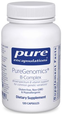 Pure Encapsulations PureGenomics B-Complex - Broad Spectrum B Vitamin Support for Genetic Expression, Cellular Function, Hormone Production &amp; Energy Metabolism* - with Vitamin B12 &amp; B6-120 Capsules