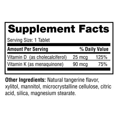 Twinlab Vitamin D3 1000 + K2 Dots - Bone &amp; Heart Health - Immune Support - 25 mcg, 60 Tablets (1000 IU)