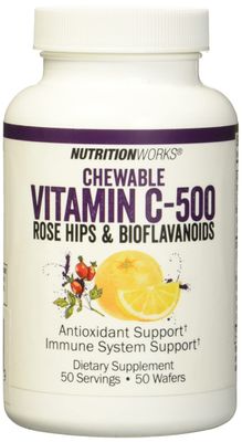 NutritionWorks Vitamin C Chewable, Supports Immune System, Potent Antioxidants, 50 Servings