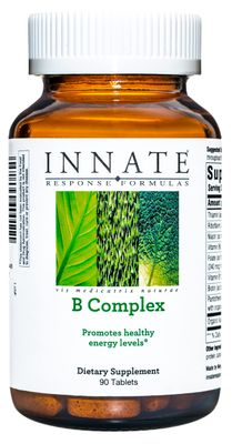 INNATE Response Formulas B Complex - B Vitamin Supplement - Supports Cellular Energy Production and Metabolism - Vegan, Kosher, Non-GMO Project Verified - Made Without 9 Food Allergens - 90 Tablets