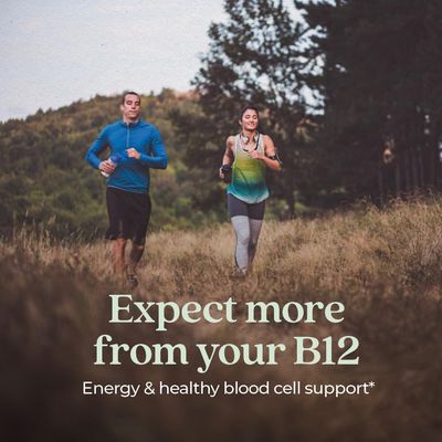 New Chapter Fermented Vitamin B12 1,000 mcg, USDA Organic, ONE Daily for Cellular Energy + Healthy Blood Cells, Certified Vegan, Gluten Free - 60 Count