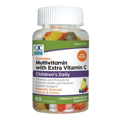 Quality Choice Daily Gummy Multivitamins for Kids with Extra Vitamin C in Fun Fruit Flavored Bear Shapes with a Wide Variety of Essential Vitamins 60 Count Bottles