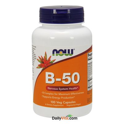 NOW B-50 Capsules, 100 Capsules (Pack of 2)