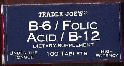 Trader Joe&#39;s Under The Tongue B-6 / Folic Acid / B-12 Dietary Supplement, 100 Tablets