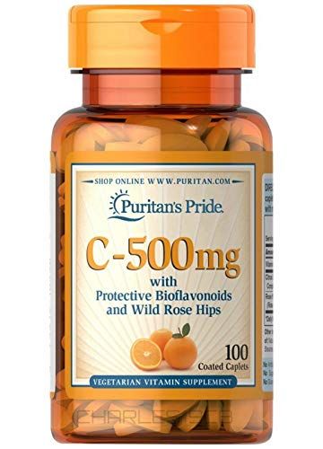 Puritan&#39;s Pride Vitamin C-500 Mg With Bioflavonoids &amp; Rose Hips Taplets, 100 Count