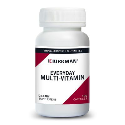 Kirkman - Everyday Multivitamin - 180 Capsules - Broad-Spectrum Vitamin &amp; Mineral - Supports Productivity - Hypoallergenic