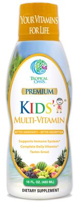 Premium Liquid Multivitamin For Kids | Sugar Free Kids Vitamins | 100% DV of 14 Vitamins for Kids | Multivitamin for Children Ages 4+ | Great Tasting, Non-GMO, Max 98% Absorption Rate- 16 oz, 32 Serv