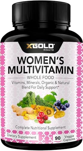 Vegan Women&#39;s Daily Multivitamin 50 Plus with Organic WholeFood Based Natural Ingredients, Ginger, Maca, Multi-Vitamin B Complex &amp; More - Energy Support, Immune System Booster -90 Capsules