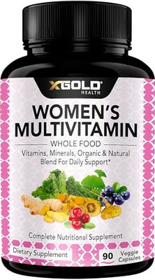 Vegan Women&#39;s Daily Multivitamin 50 Plus with Organic WholeFood Based Natural Ingredients, Ginger, Maca, Multi-Vitamin B Complex &amp; More - Energy Support, Immune System Booster -90 Capsules