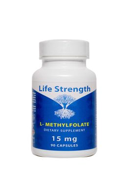LifeStrength L-Methylfolate 15 MG, Optimized &amp; Highly Bioactive Methyl Folate, 5-MTHF Supplement for Mood and Immune Support, Natural Diet Supplement for Energy, Non-GMO &amp; Gluten-Free, 90 Capsules