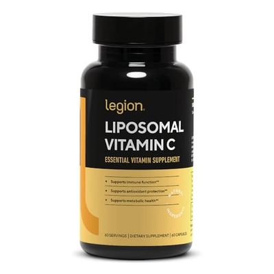 LEGION Liposomal Vitamin C Supplement - High Absorption Liposomal VIT C Supplement for Women &amp; Men - Natural Vitamin C Supplements for Immune System Support (60 Vitamin C Capsules)