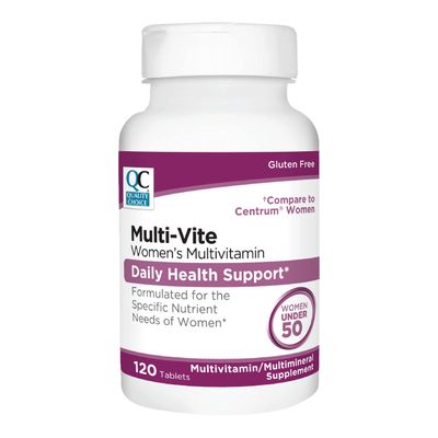 Quality Choice Womens Multi-Vite, Multivitamin Tablets for Daily Health Support Formulated for Women Under 50 in 120 Count Bottles