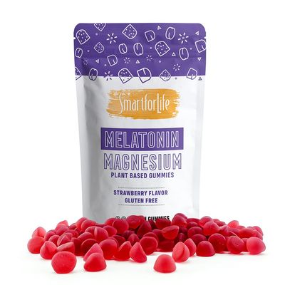 SMART FOR LIFE Melatonin Gummies 5mg W/Magnesium - 60 Count - Plant Based Vegan Melatonin Gummies - Strawberry Flavor Sleep Gummies - Heart &amp; Bone Health Dietary Supplement - Adult Melatonin Gummies