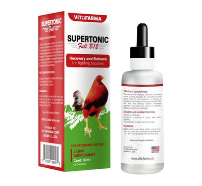 VITOFARMA Supertonic Full B12 for Rooster - Multivitamin boosters for Roosters, Vitamin Recovery Liquid 60ml