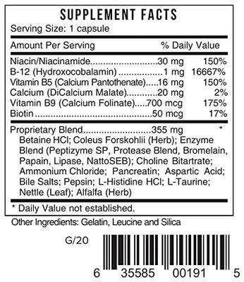 Systemic Formulas DB12 Digest VIT. B12 - Digestives + Vitamin B12. B12 Formula with Enhanced B12 Absorption.