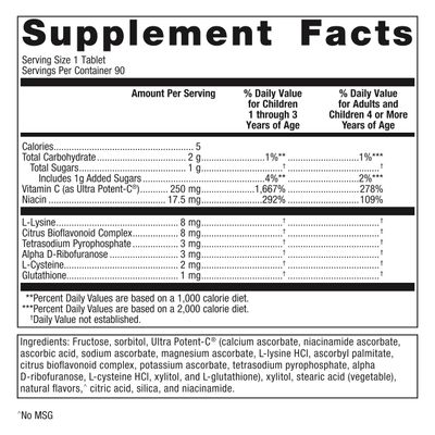 Metagenics Ultra Potent-C Chewable - for Immune & Antioxidant Support* - with L-Cysteine & L-Lysine - Chewable VIT C - Natural Orange Blast Flavor - Bioflavonoids Supplements - 90 Tablets