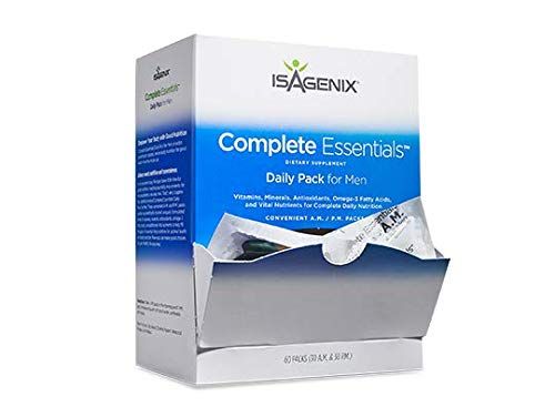 Isagenix Complete Essentials Dietary Supplement Daily Pack for Men (60 Packs, 30 A.M. &amp; 30 P.M.)