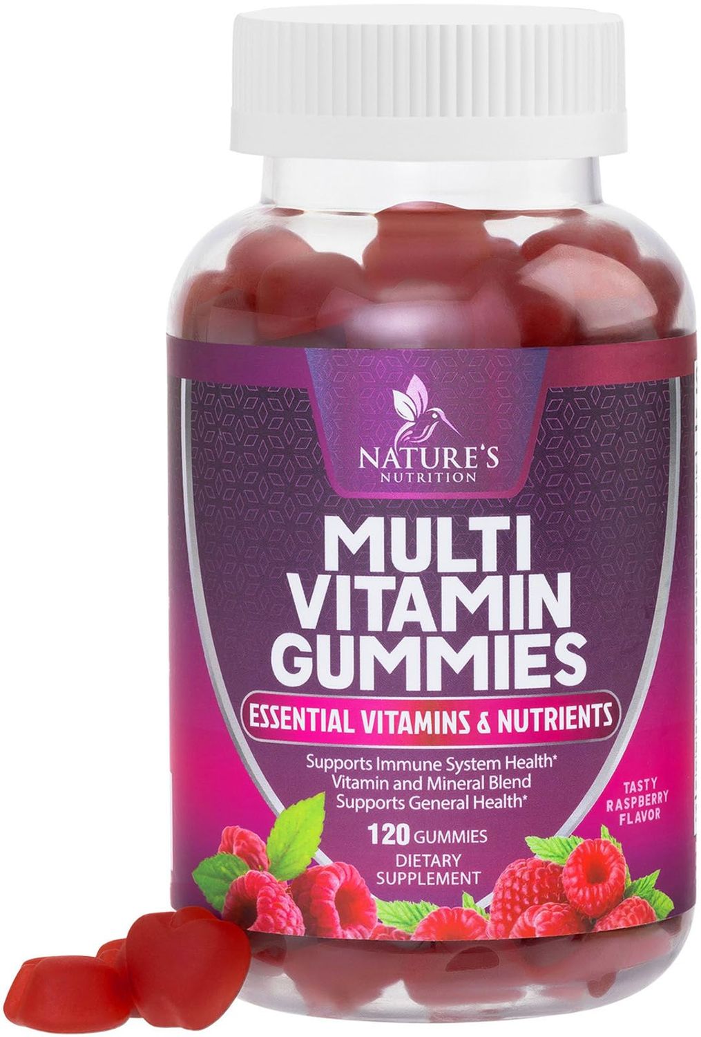 Multivitamin Gummy Vitamins, Berry Flavored Adult Daily Vitamins for Women &amp; Men with Multi Vitamin A, C, D, E, B6, B12, Zinc &amp; Antioxidants Supplement for Immune Health Support, Non-GMO - 120 Gummies