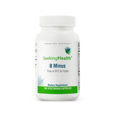 Seeking Health B-Minus - Complex Vitamin Supplement with Biotin &amp; Riboflavin - Vitamin B Blend Supports Brain Health &amp; Energy - 100 Capsules