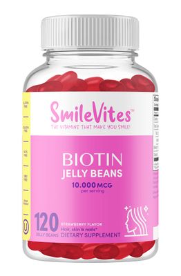 Heartland Pharma Biotin 10,000 MGC Jelly Beans | Hair, Skin &amp; Nails Supplement | Strawberry Flavored | Gluten, Gelatin &amp; GMO Free | Vegan &amp; Kosher Friendly | 120 Count