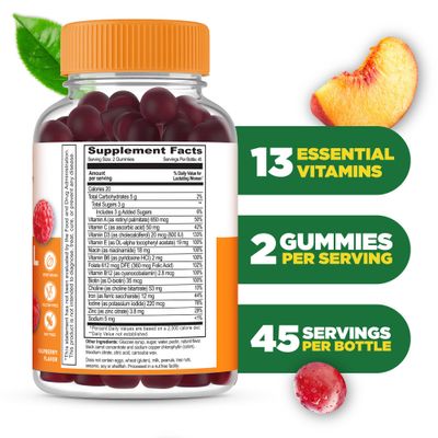 Lifeable Postnatal Multivitamin with Iron, Choline and Iodine | Great Tasting Postnatal Vitamins for Women Breastfeeding | Vegetarian Non-GMO Lactation Supplement | 90 Gummies