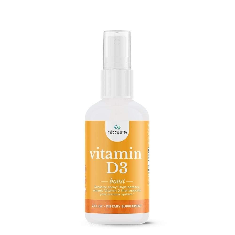 nbpure Organic Vitamin D3 Spray - High Potency Liquid 1000IU Per Serving for Women, Men, Kids - Cholecalciferol Sunshine Supplement - Easy-to-Use, Family Friendly, On-The-Go Travel