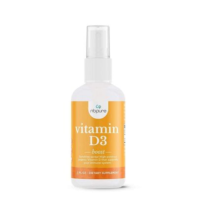 nbpure Organic Vitamin D3 Spray - High Potency Liquid 1000IU Per Serving for Women, Men, Kids - Cholecalciferol Sunshine Supplement - Easy-to-Use, Family Friendly, On-The-Go Travel