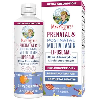 MaryRuth Organics Prenatal &amp; Postnatal Multivitamin for Women | Sugar Free | Formulated for Pre-Conception, Pregnancy &amp; Nursing | Prenatal Vitamins | Vegan | Non-GMO | Gluten Free | 30 Servings