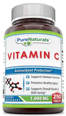 Pure Naturals Vitamin C, 1000 mg 250 Tablets -Supports Immune Function* -Supports Overall Health &amp; Well-Being* -Promotes Healthy Aging*