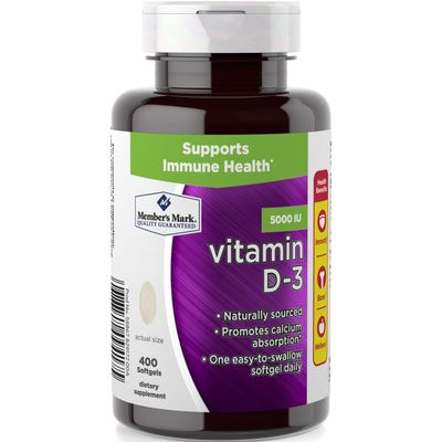Member&#39;s Mark Vitamin D-3 5000 IU Dietary Supplement (400 Count)