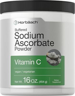 Horbach Buffered Sodium Ascorbate Vitamin C Powder | 16 oz | Vegan, Non-GMO, and Gluten Free Supplement