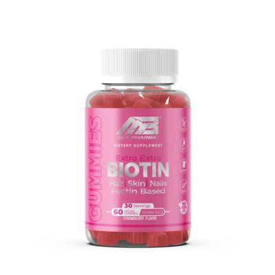 MB One Biotin Gummies - Healthy Hair, Skin and Nails Strengthening, Vitamin B7, Vegan Biotin 10000 Mcg (60 Gummies) Non-GMO, Pectin-Plant-Based, for Kids and Adult, Strawberry Delicious Flavor