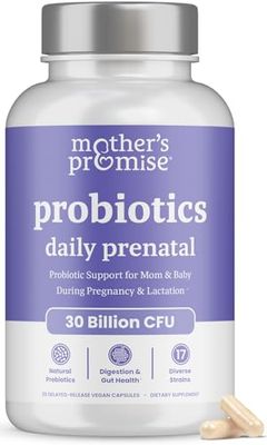 Prenatal Probiotics for Women | 30 Billion CFU, 17 Strains + Organic Prebiotics | Supports Digestion, Gut &amp; Immune Health for Mom &amp; Baby | Womens Probiotic for Pregnancy &amp; Lactation | Vegan Capsules