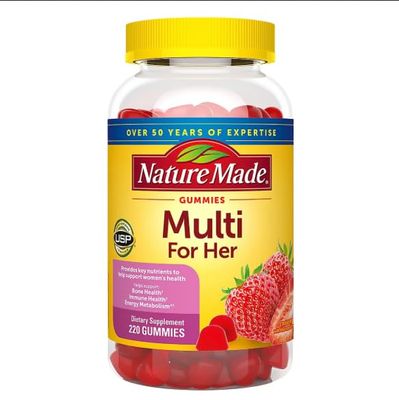 Nature Made Multivitamin for Her, Womens Multivitamin for Daily Nutritional Support, 220 Gummies, 110 Day Supply