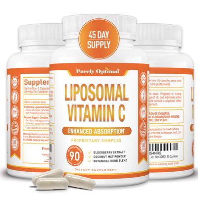 Premium Liposomal Vitamin C Supplement - High Absorption, Fat Soluble Ascorbic Acid Vitamin C 1000mg for Immune Support - Collagen &amp; Immune System Booster, Non-GMO, 90 Capsules