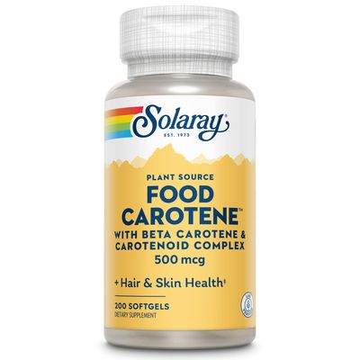 Solaray Food Carotene, Vitamin A 10000 IU | Healthy Skin, Eyes, Antioxidant &amp; Immune Support (200 CT)