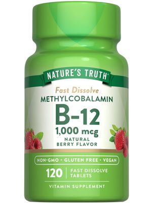 Nature&#39;s Truth B12 Vitamin Sublingual Tablets | 1000 mcg | 120 Count | Vegan, Non-GMO &amp; Gluten Free