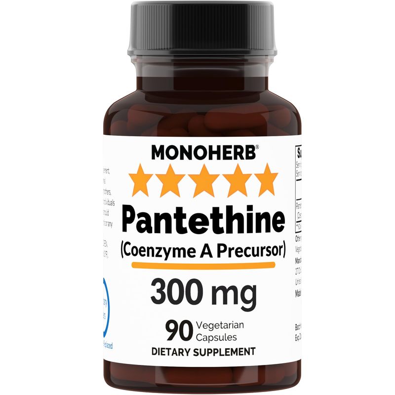 MONOHERB Pantethine 300 mg per Capsule - 90 Vegetarian Capsules
