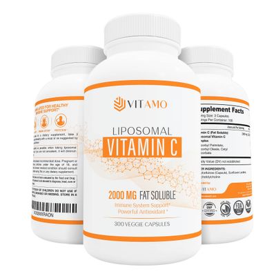 Liposomal Vitamin C 2000mg | Superior Delivery System | 300 Capsules Immune Support &amp; Collagen Booster | High Absorption Ascorbic Acid, High Dose Vitamin c, Zero Soy, 100% Non-GMO