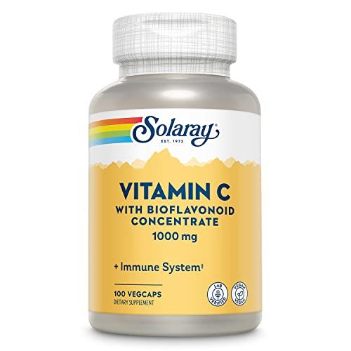 Solaray C Supplement with Rose Hips, Acerola, Bioflavonoids, 1000mg, 100 Count