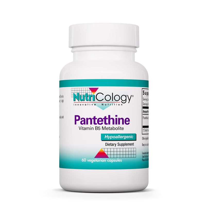 Nutricology Pantethine Supplement - Vitamin B5, Pantothenic Acid, Metabolism Support, Liver Support, Cardiovascular Supplement, Coenzyme A, 660mg Vegetarian Capsules - 60 Count