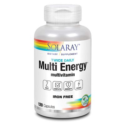 Solaray - Twice Daily (Iron Free), 120 capsules