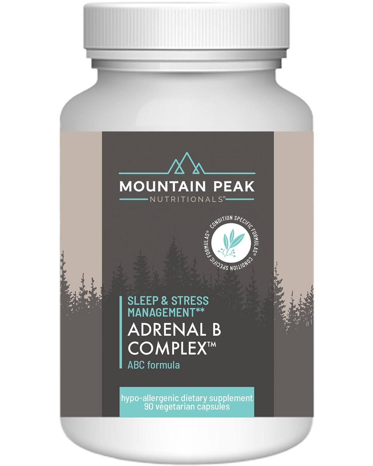 Mountain Peak Nutritionals Adrenal B Complex - Supports Endocrine &amp; Nervous System Functions - Complete w/Vitamin B, Vitamin C &amp; Adaptogens - Hypoallergenic Dietary Supplement(90 Vegetarian Capsules)