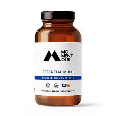 Momentous Essential Multivitamin for Women and Men - Complete Vitamin and Mineral Complex for Athletes &amp; Wellness Enthusiasts - GMO-Free, Gluten Free, 30 Servings