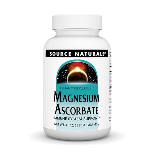 Source Naturals Magnesium Ascorbate Crystals - Non-Acidic Vitamin C - 4 Ounce Powder