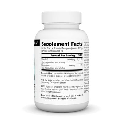 Source Naturals Magnesium Ascorbate Crystals - Non-Acidic Vitamin C - 4 Ounce Powder