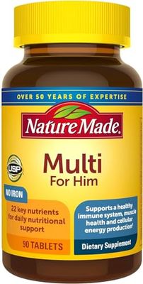 Nature Made Multivitamin For Him, Men&#39;s Multivitamin for Daily Nutritional Support, 90 Tablets (Pack of 3)